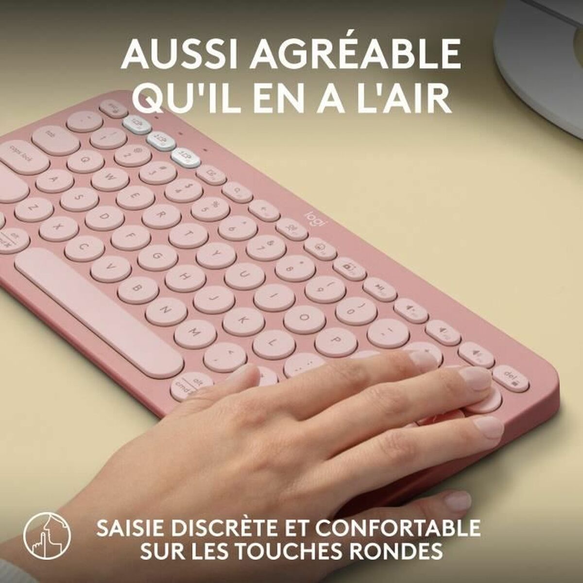 Bluetooth keyboard med tabletstøtte Logitech K380 Fransk Pink AZERTY